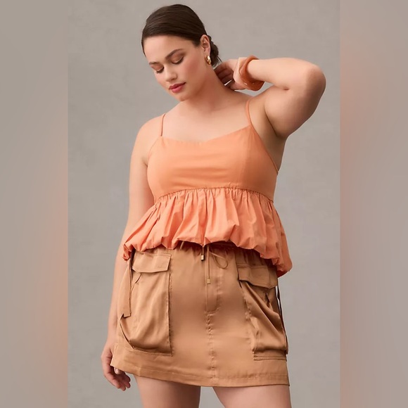 ✨ Anthropologie Ruffled Bubble-Hem Cropped Tank Sz XLP - Picture 6 of 12